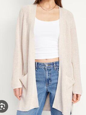 Open-Front Longline Cardigan Sweater old navy small